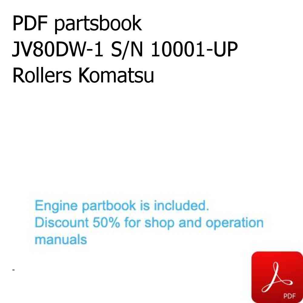 PDF partsbook JV80DW-1 S/N 10001-UP Rollers Komatsu