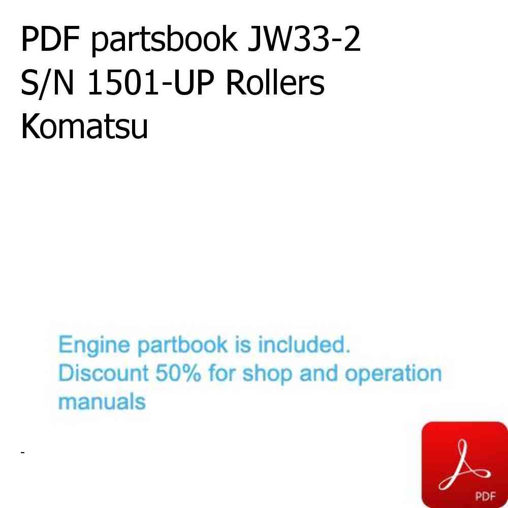 PDF partsbook JW33-2 S/N 1501-UP Rollers Komatsu