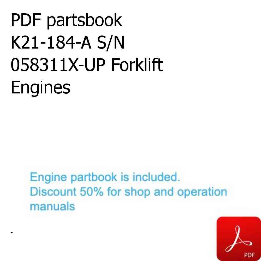PDF partsbook K21-184-A S/N 058311X-UP Forklift Engines