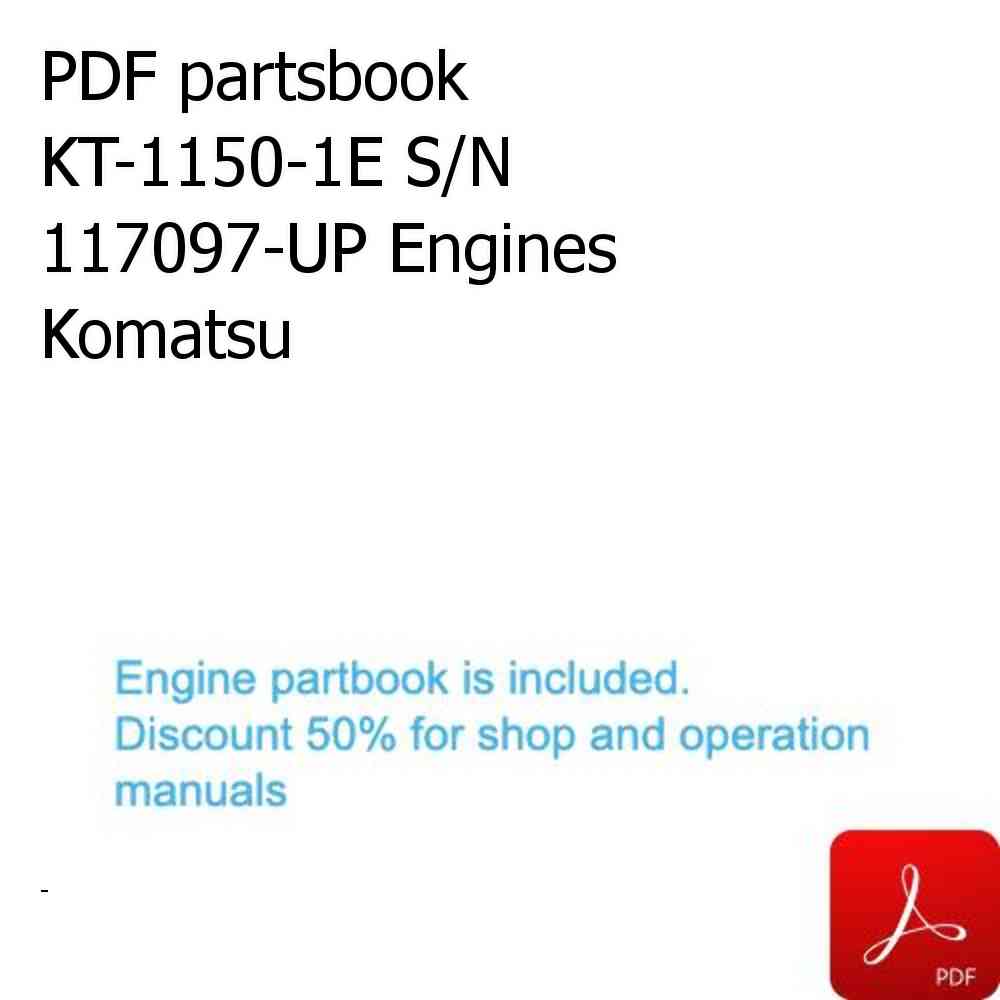 PDF partsbook KT-1150-1E S/N 117097-UP Engines Komatsu