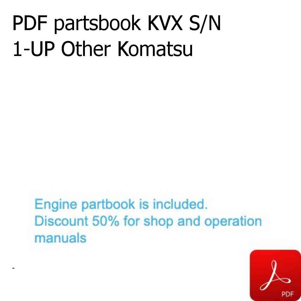 PDF partsbook KVX S/N 1-UP Other Komatsu