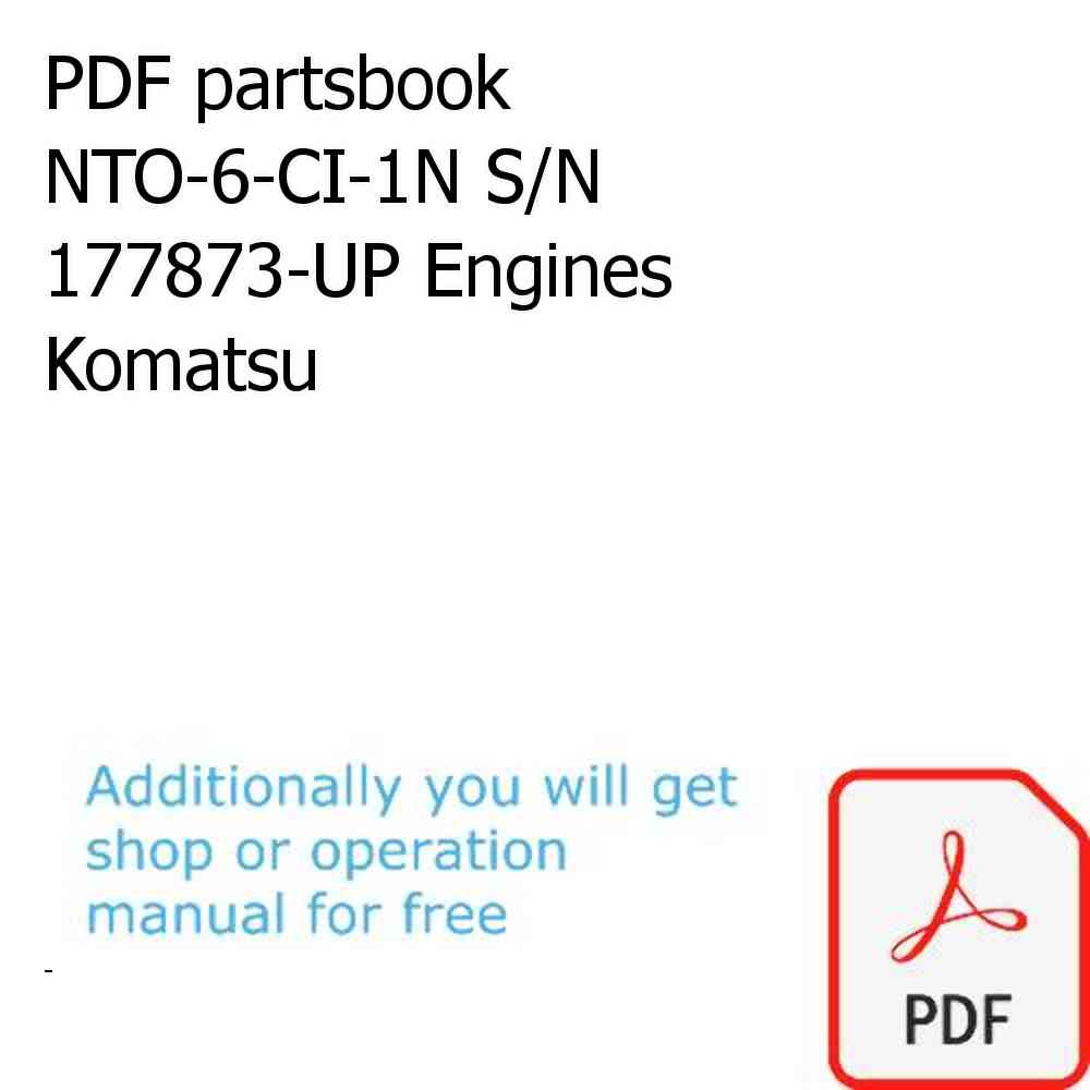 PDF partsbook NTO-6-CI-1N S/N 177873-UP Engines Komatsu