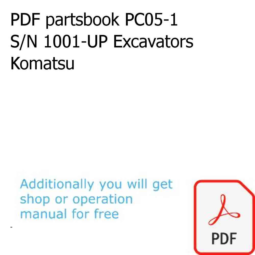 PDF partsbook PC05-1 S/N 1001-UP Excavators Komatsu