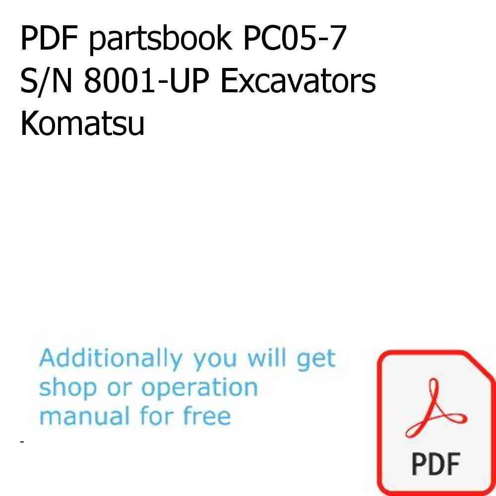 PDF partsbook PC05-7 S/N 8001-UP Excavators Komatsu