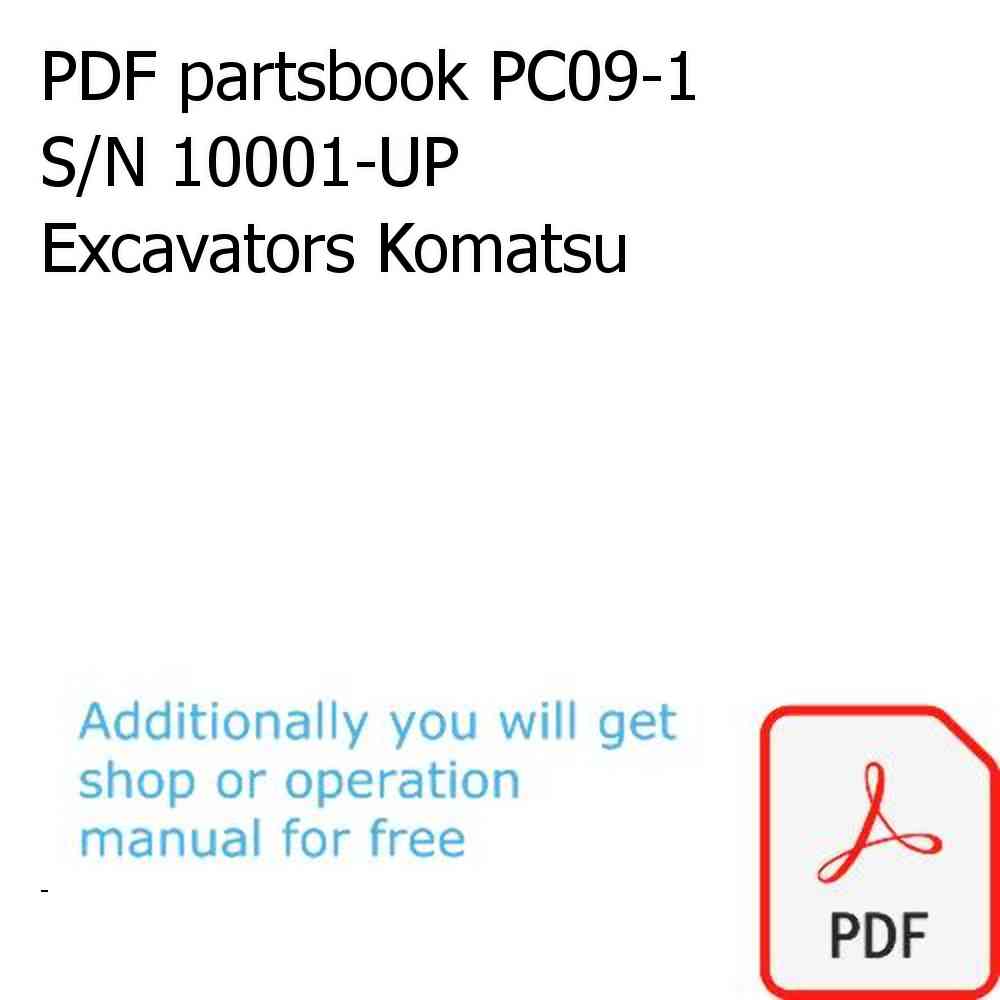 PDF partsbook PC09-1 S/N 10001-UP Excavators Komatsu