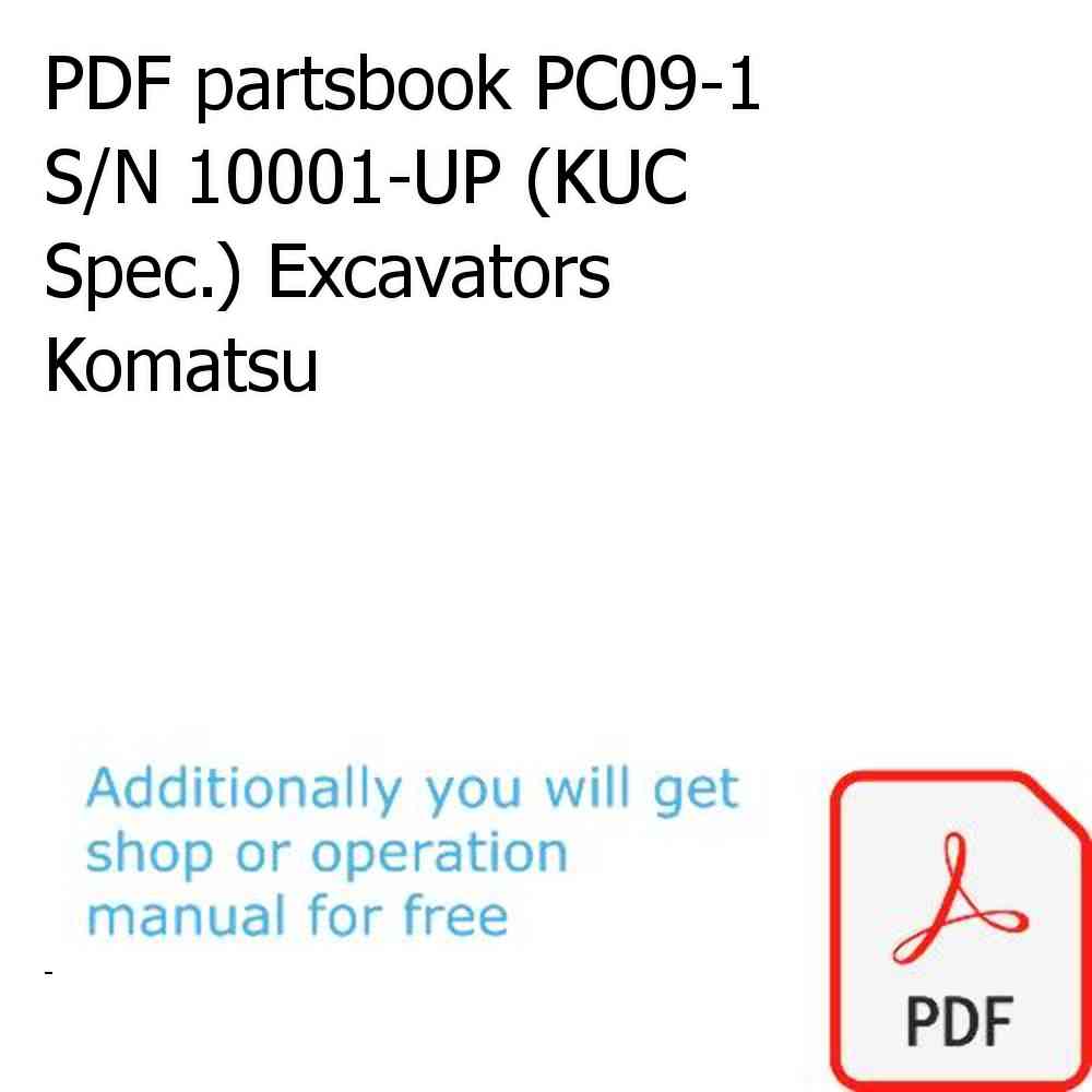 PDF partsbook PC09-1 S/N 10001-UP (KUC Spec.) Excavators Komatsu