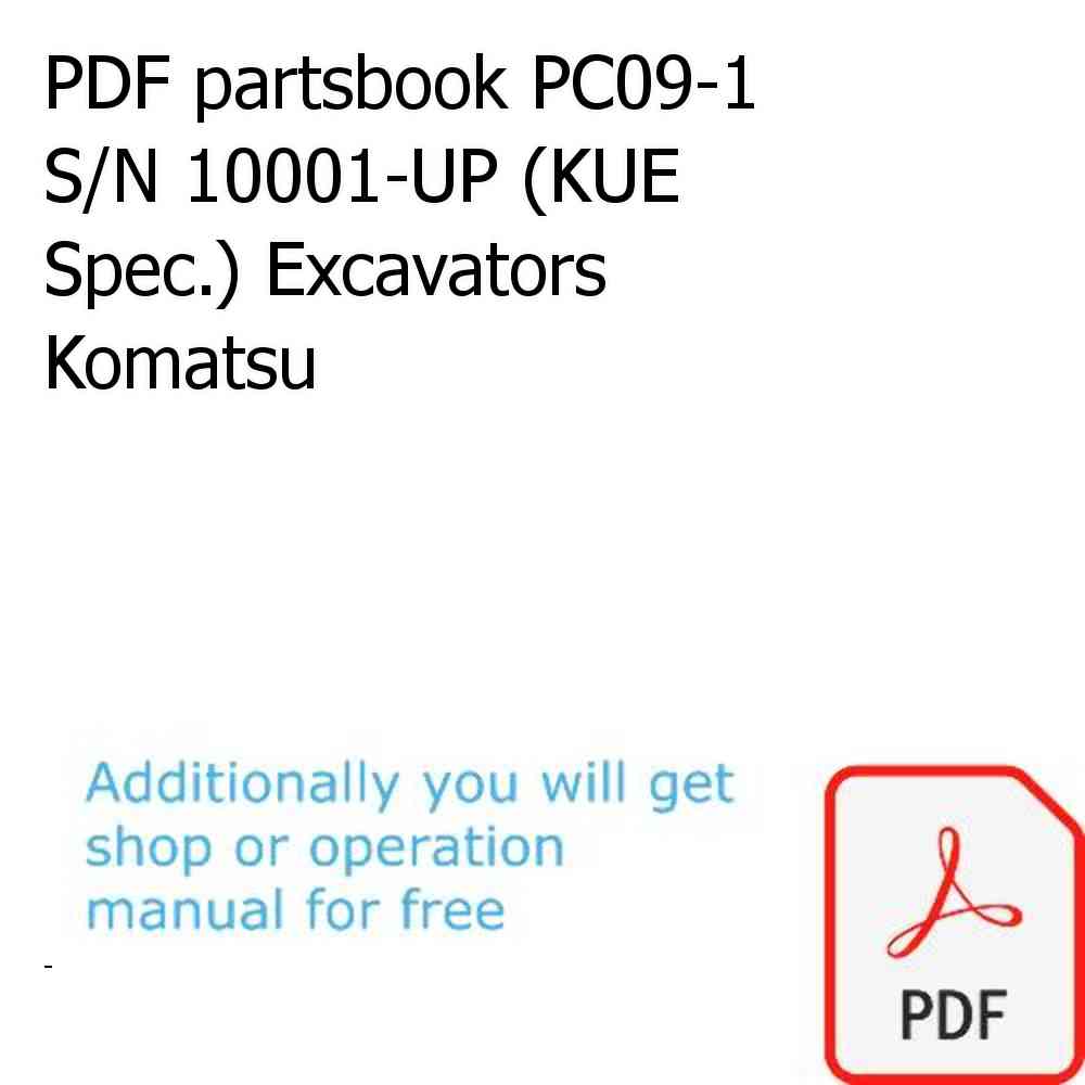 PDF partsbook PC09-1 S/N 10001-UP (KUE Spec.) Excavators Komatsu