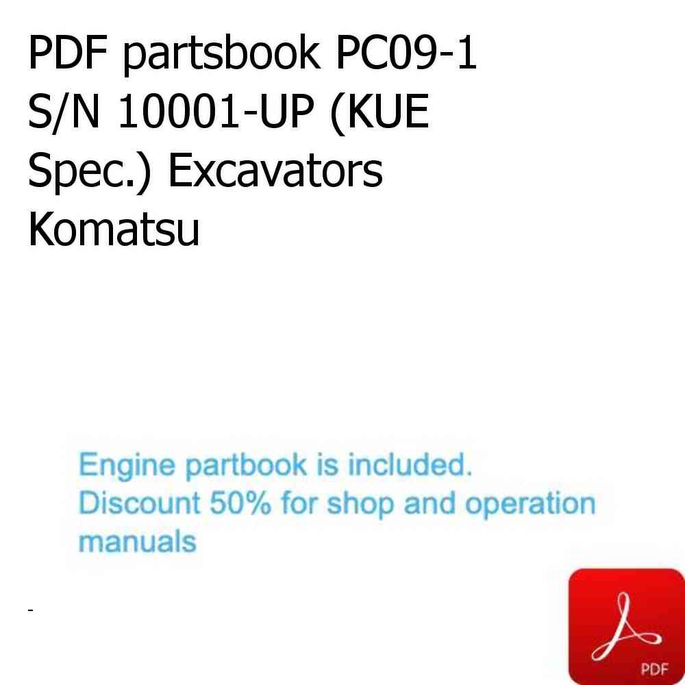 PDF partsbook PC09-1 S/N 10001-UP (KUE Spec.) Excavators Komatsu