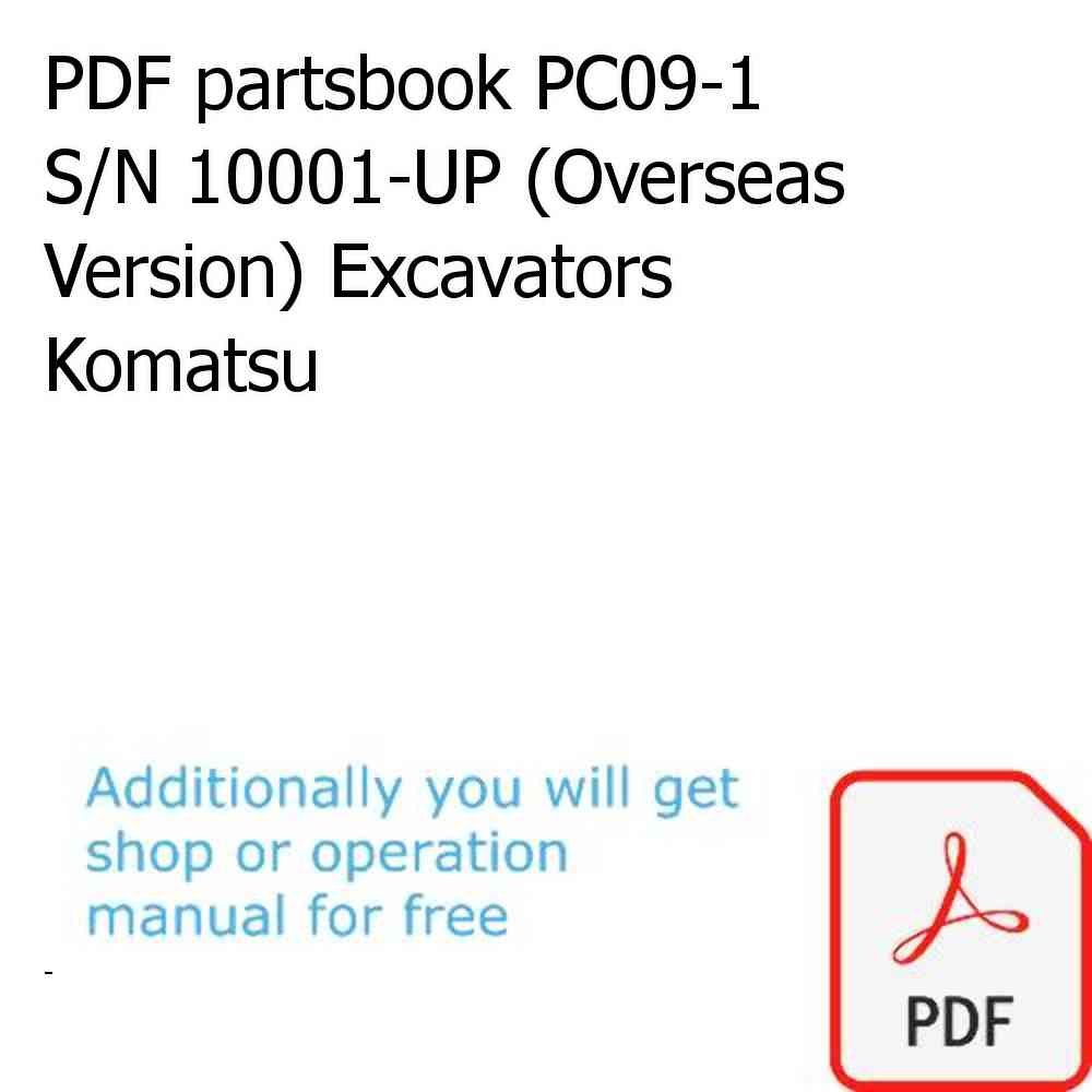 PDF partsbook PC09-1 S/N 10001-UP (Overseas Version) Excavators Komatsu