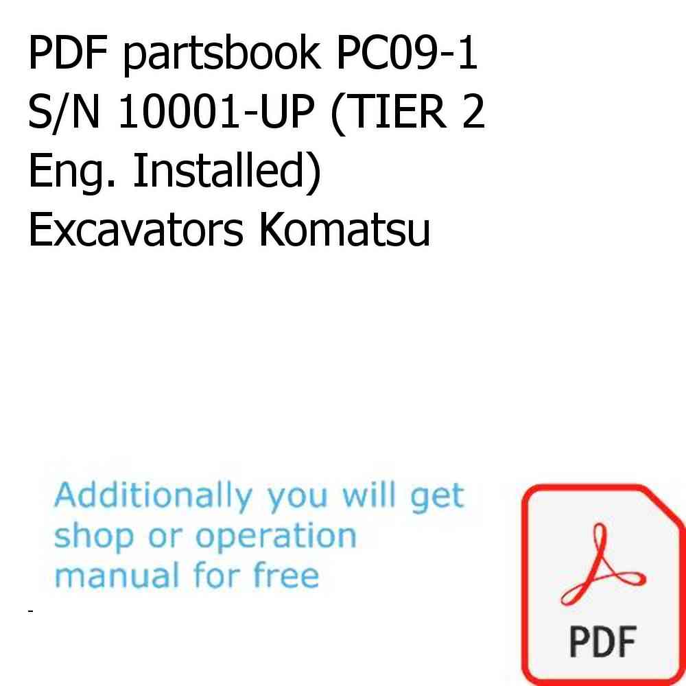 PDF partsbook PC09-1 S/N 10001-UP (TIER 2 Eng. Installed) Excavators Komatsu