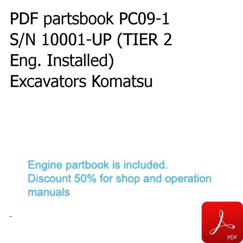 PDF partsbook PC09-1 S/N 10001-UP (TIER 2 Eng. Installed) Excavators Komatsu