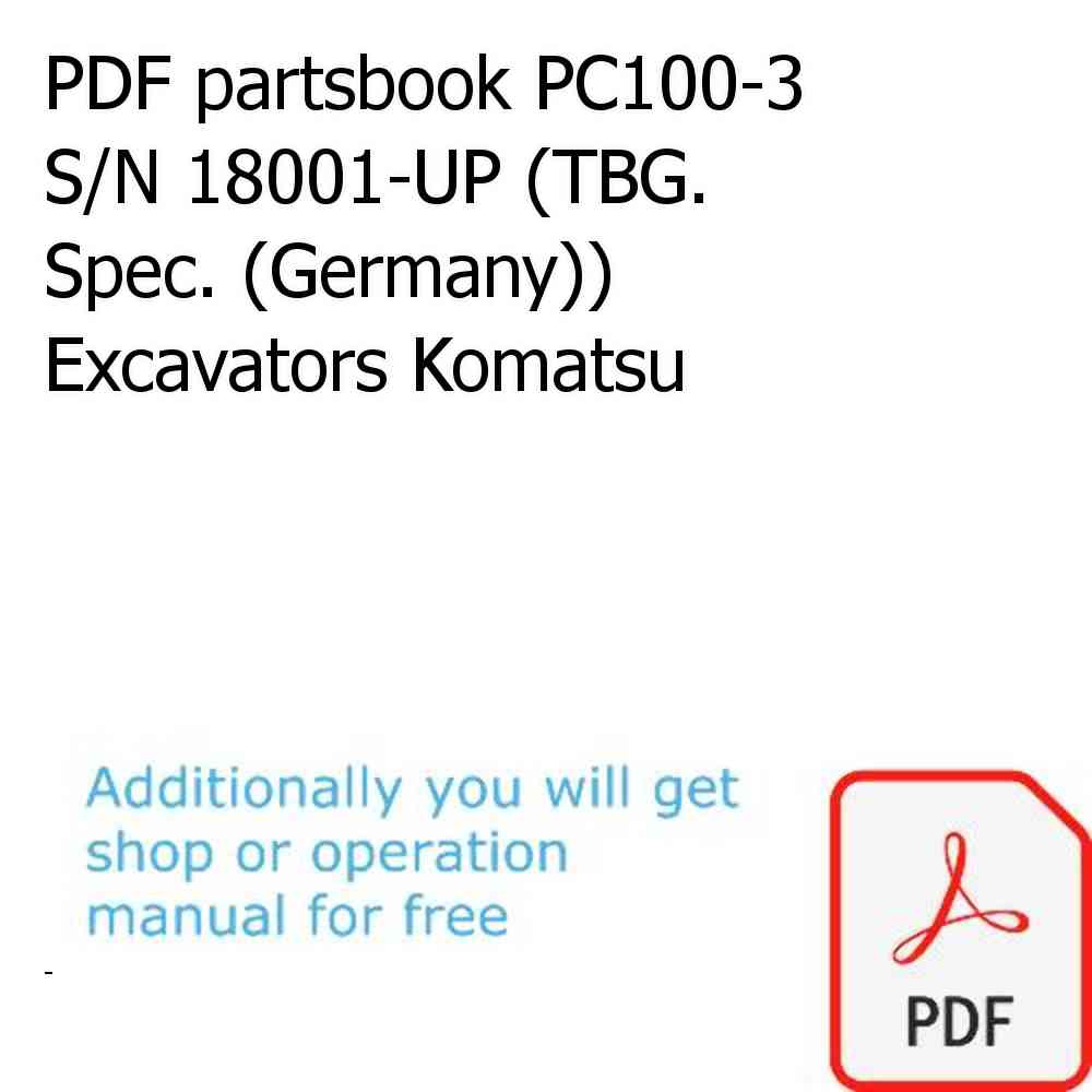 PDF partsbook PC100-3 S/N 18001-UP (TBG. Spec. (Germany)) Excavators Komatsu