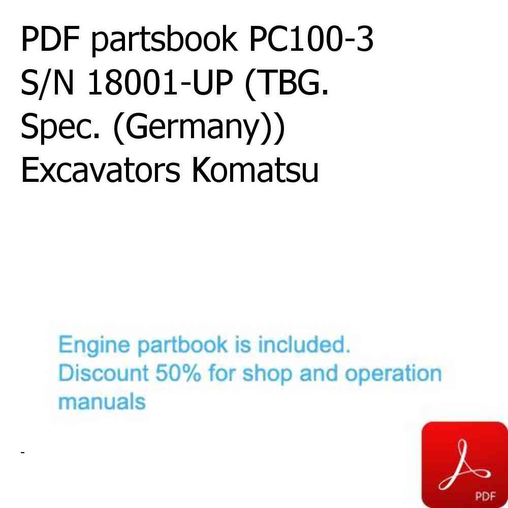 PDF partsbook PC100-3 S/N 18001-UP (TBG. Spec. (Germany)) Excavators Komatsu
