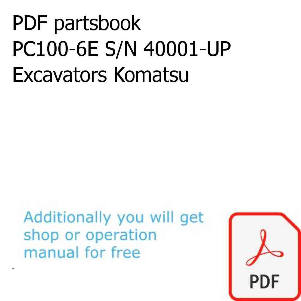 PDF partsbook PC100-6E S/N 40001-UP Excavators Komatsu