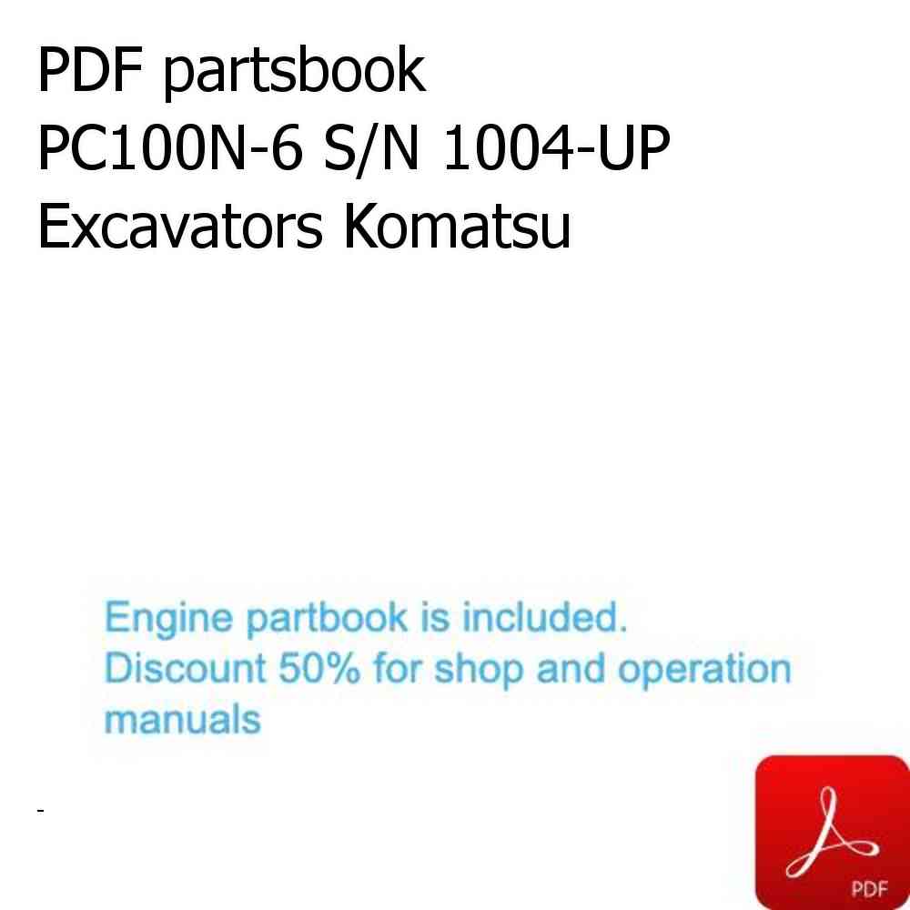 PDF partsbook PC100N-6 S/N 1004-UP Excavators Komatsu