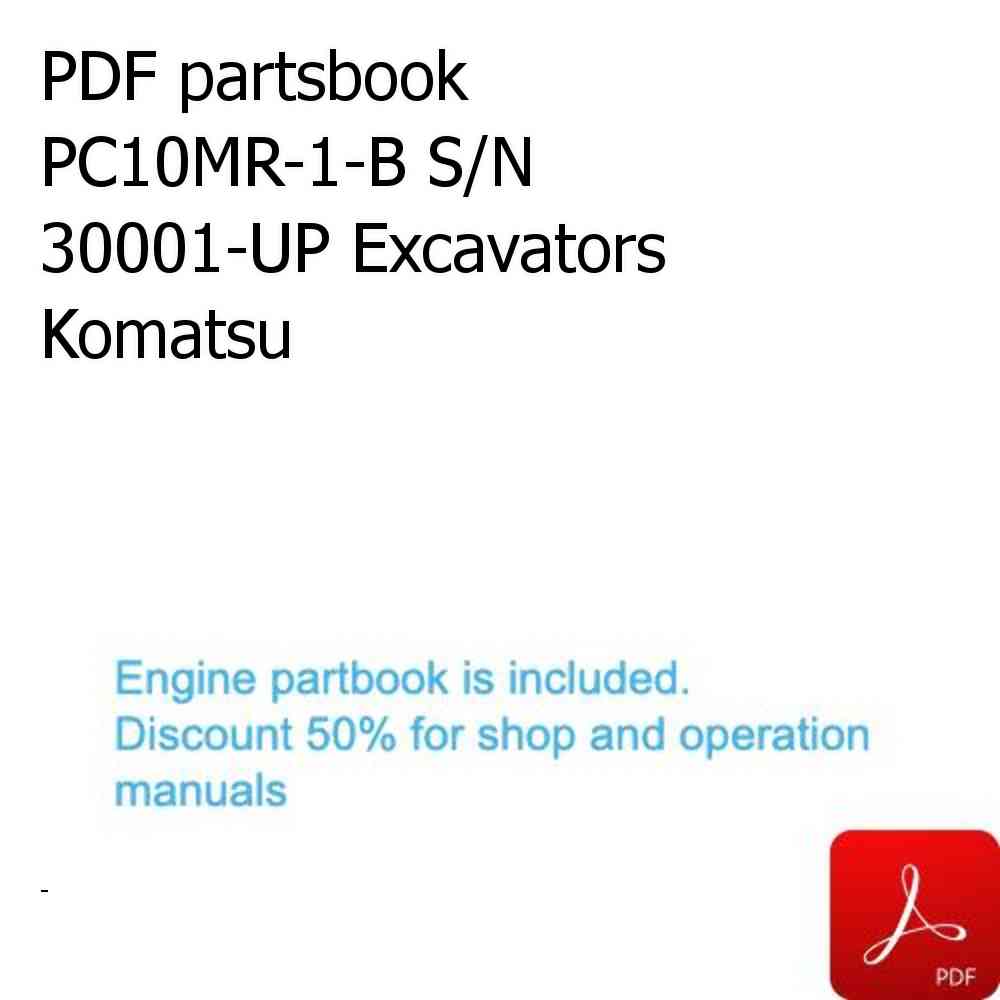 PDF partsbook PC10MR-1-B S/N 30001-UP Excavators Komatsu