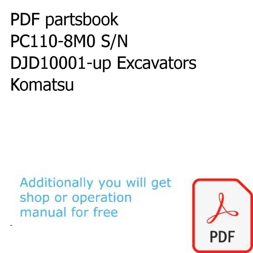 PDF partsbook PC110-8M0 S/N DJD10001-up Excavators Komatsu
