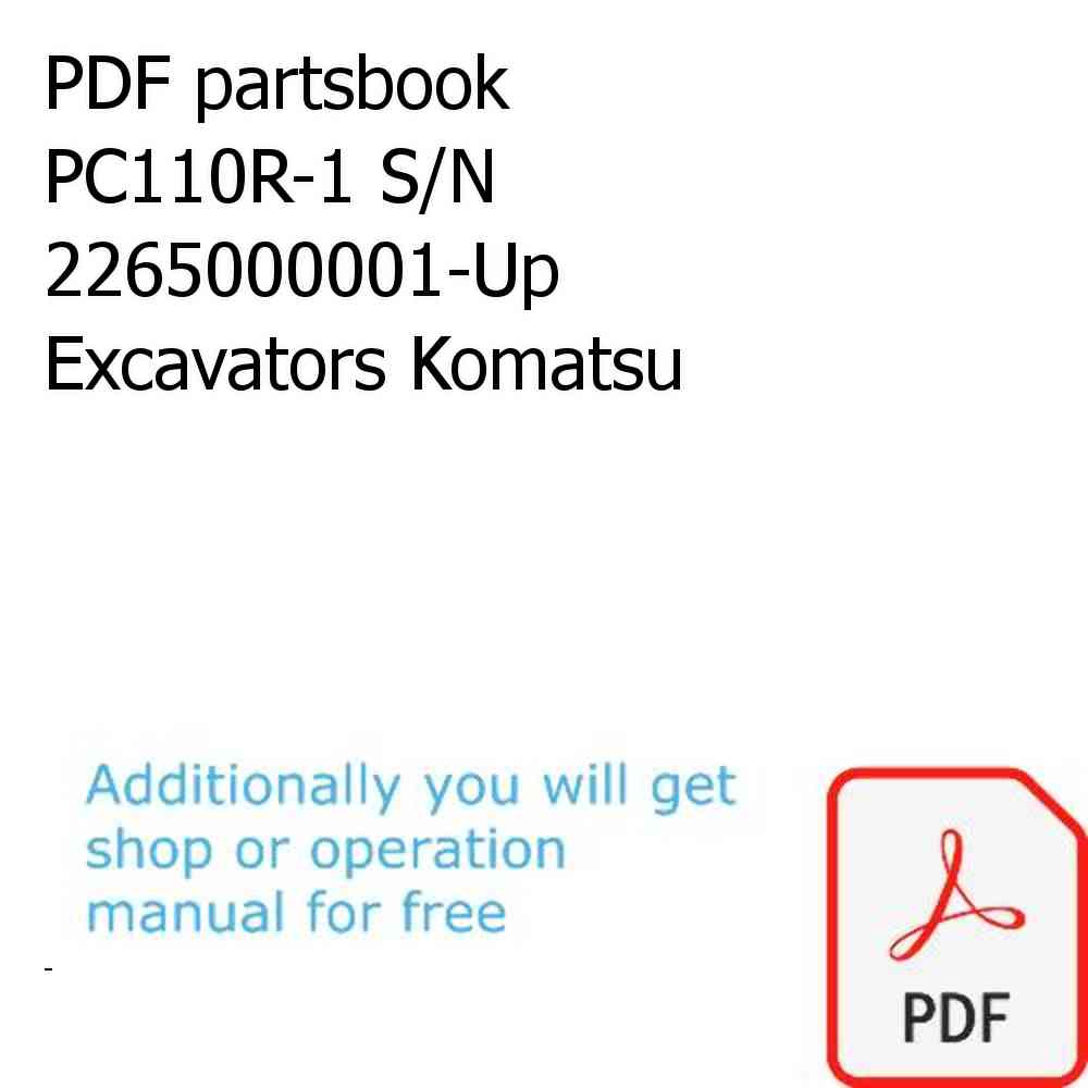 PDF partsbook PC110R-1 S/N 2265000001-Up Excavators Komatsu