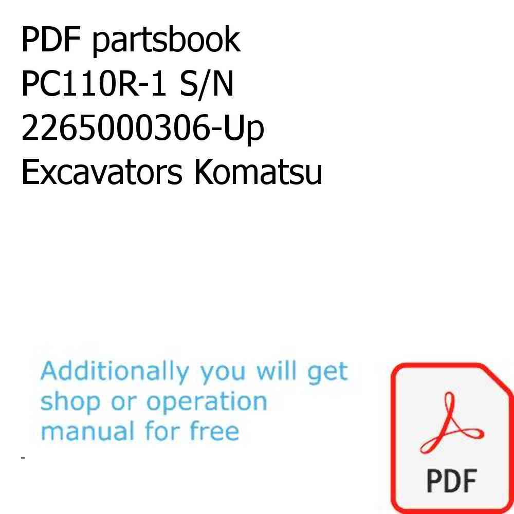 PDF partsbook PC110R-1 S/N 2265000306-Up Excavators Komatsu