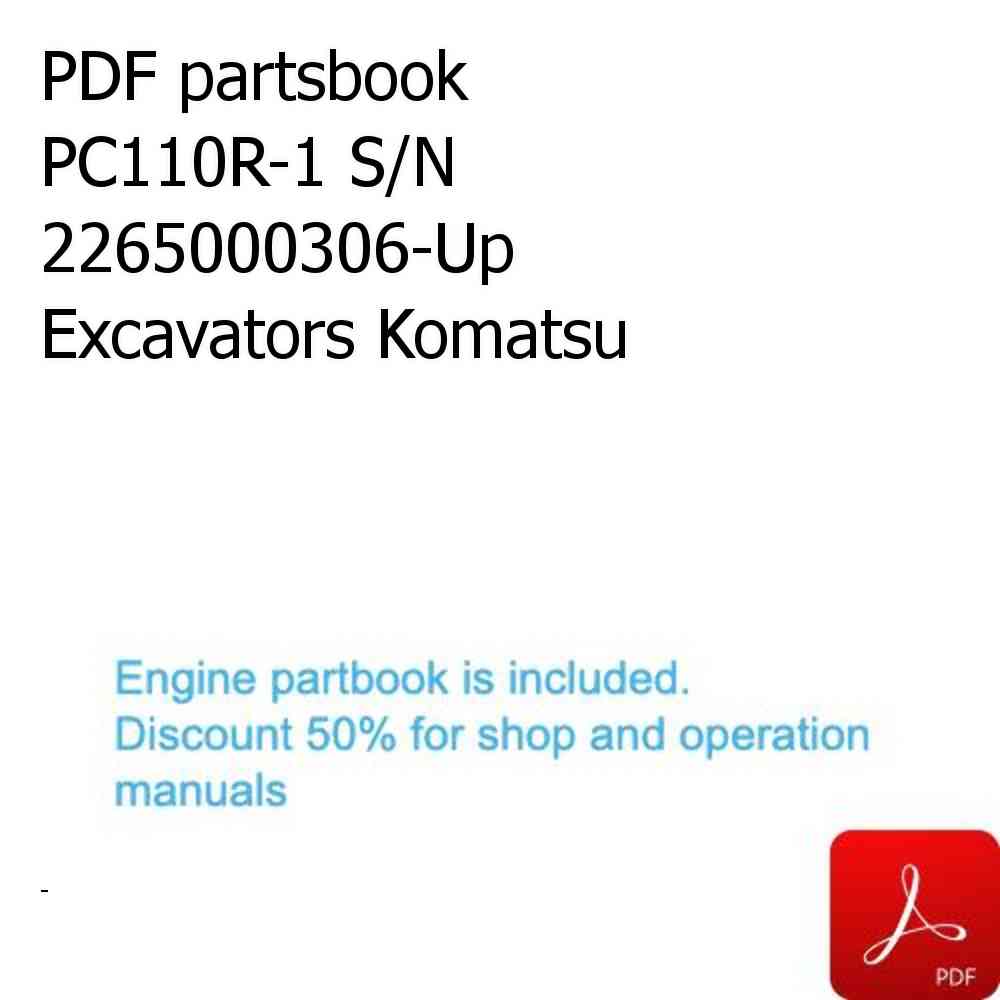 PDF partsbook PC110R-1 S/N 2265000306-Up Excavators Komatsu