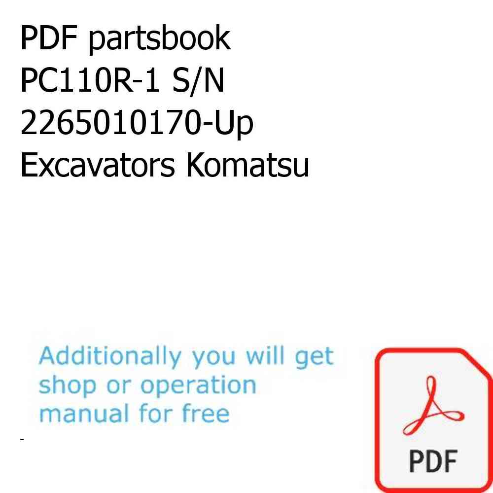 PDF partsbook PC110R-1 S/N 2265010170-Up Excavators Komatsu
