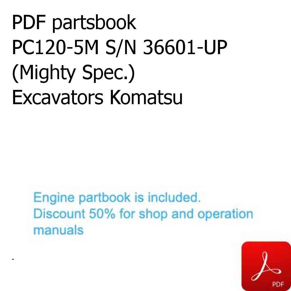 PDF partsbook PC120-5M S/N 36601-UP (Mighty Spec.) Excavators Komatsu