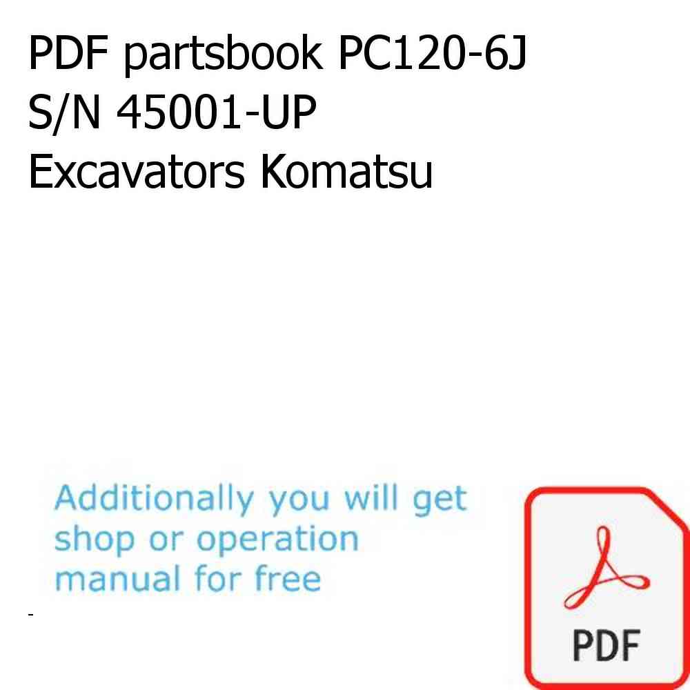 PDF partsbook PC120-6J S/N 45001-UP Excavators Komatsu