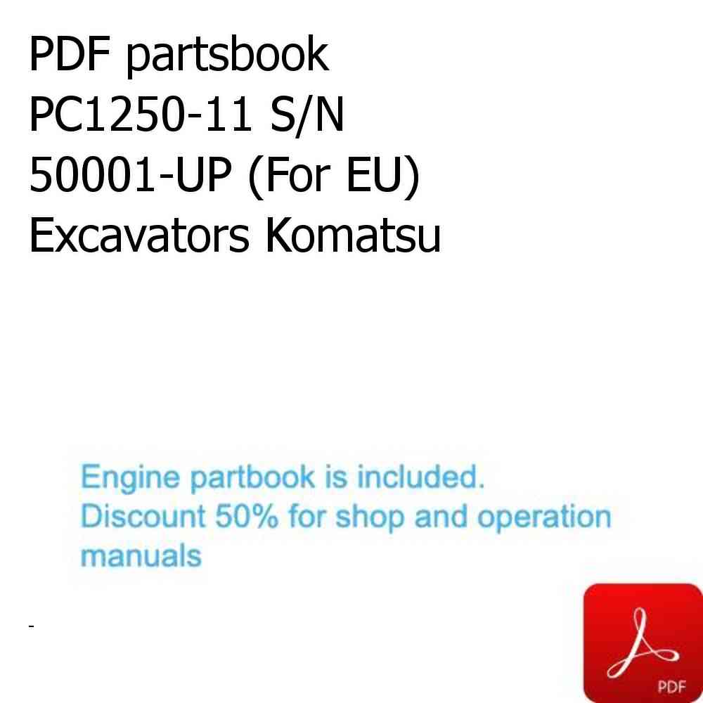 PDF partsbook PC1250-11 S/N 50001-UP (For EU) Excavators Komatsu