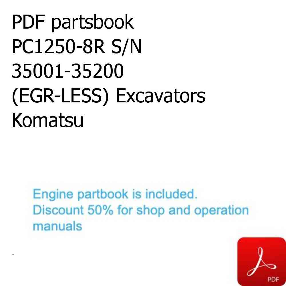 PDF partsbook PC1250-8R S/N 35001-35200 (EGR-LESS) Excavators Komatsu