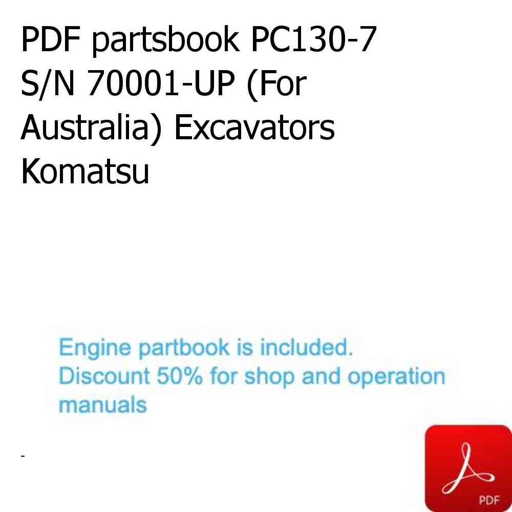 PDF partsbook PC130-7 S/N 70001-UP (For Australia) Excavators Komatsu