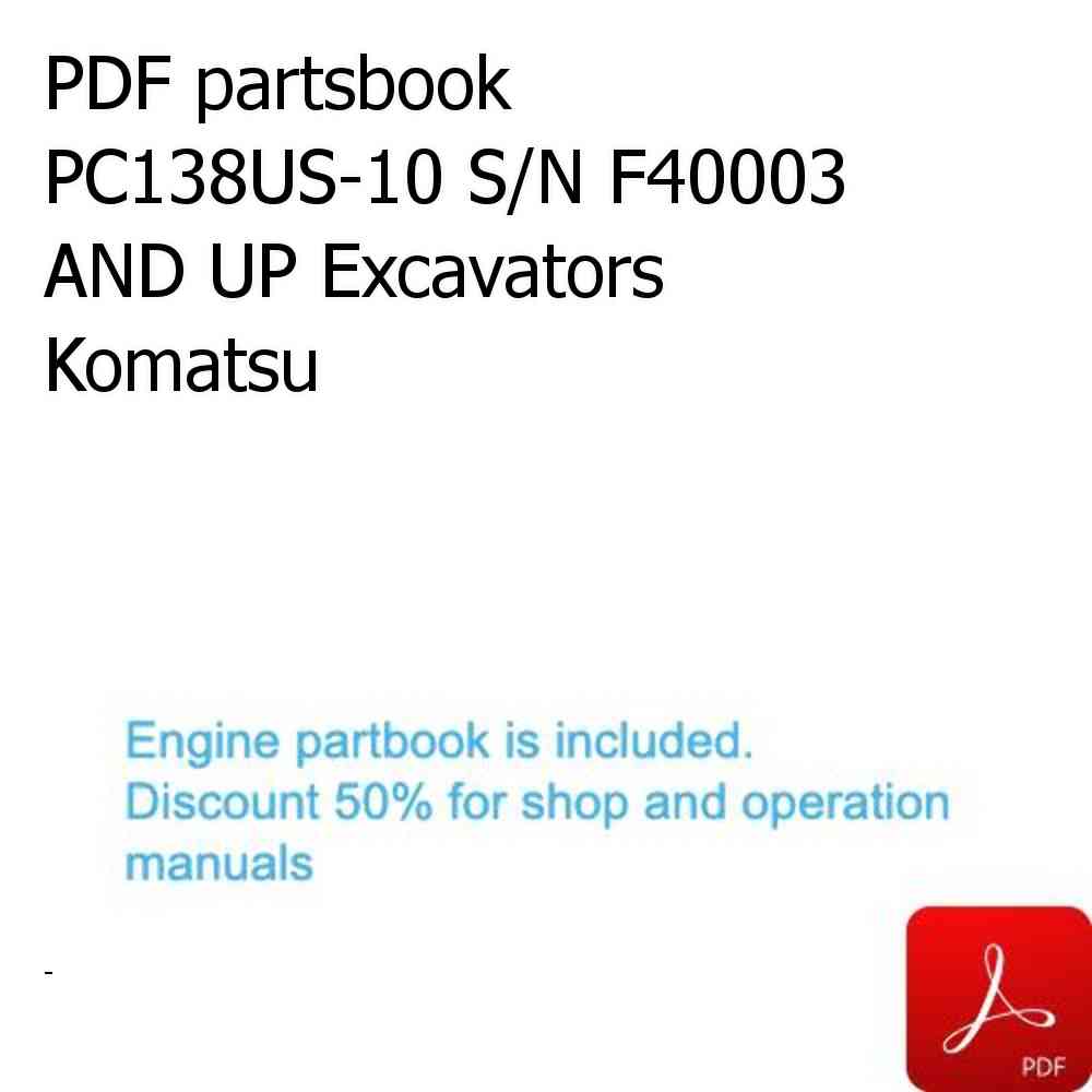 PDF partsbook PC138US-10 S/N F40003 AND UP Excavators Komatsu