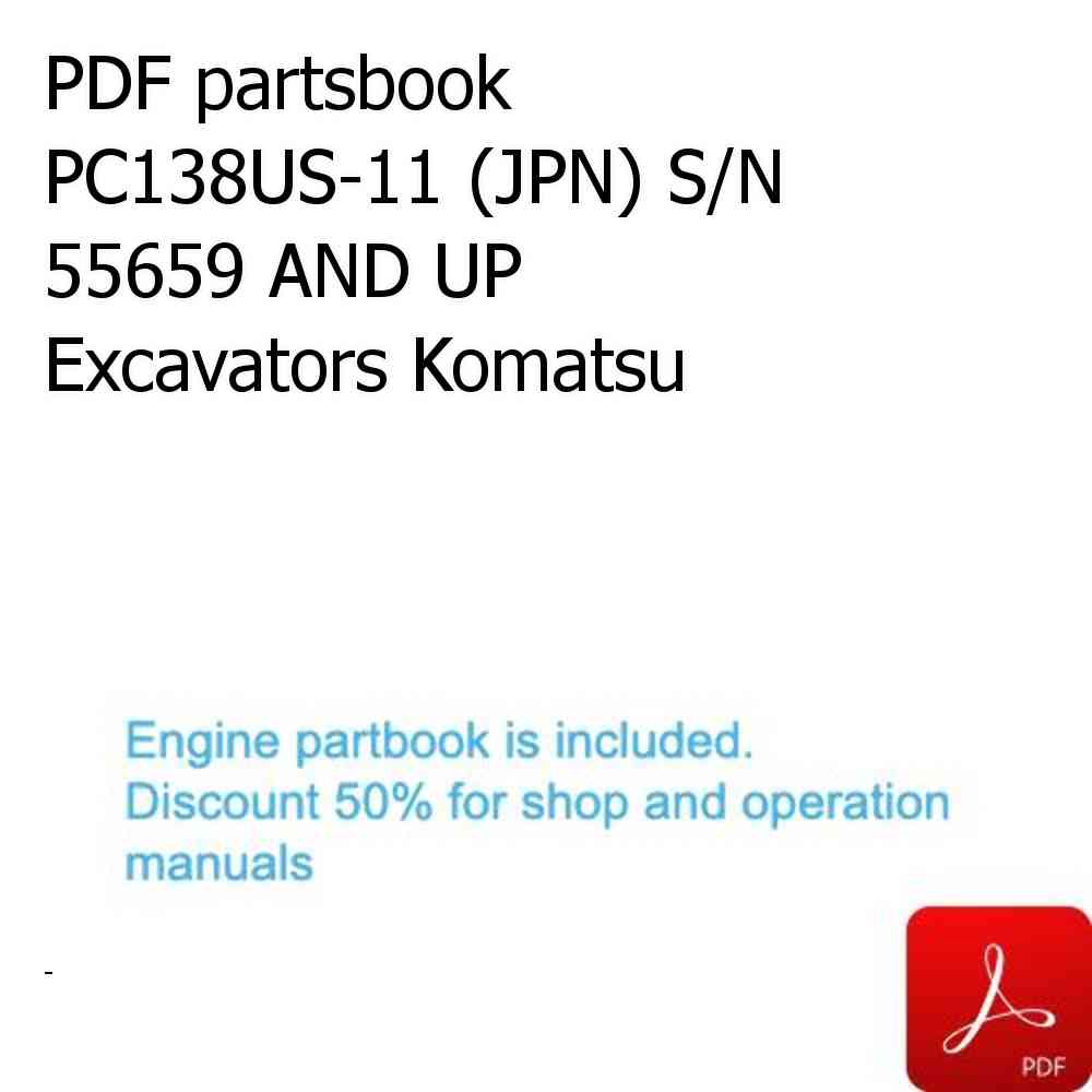 PDF partsbook PC138US-11 (JPN) S/N 55659 AND UP Excavators Komatsu