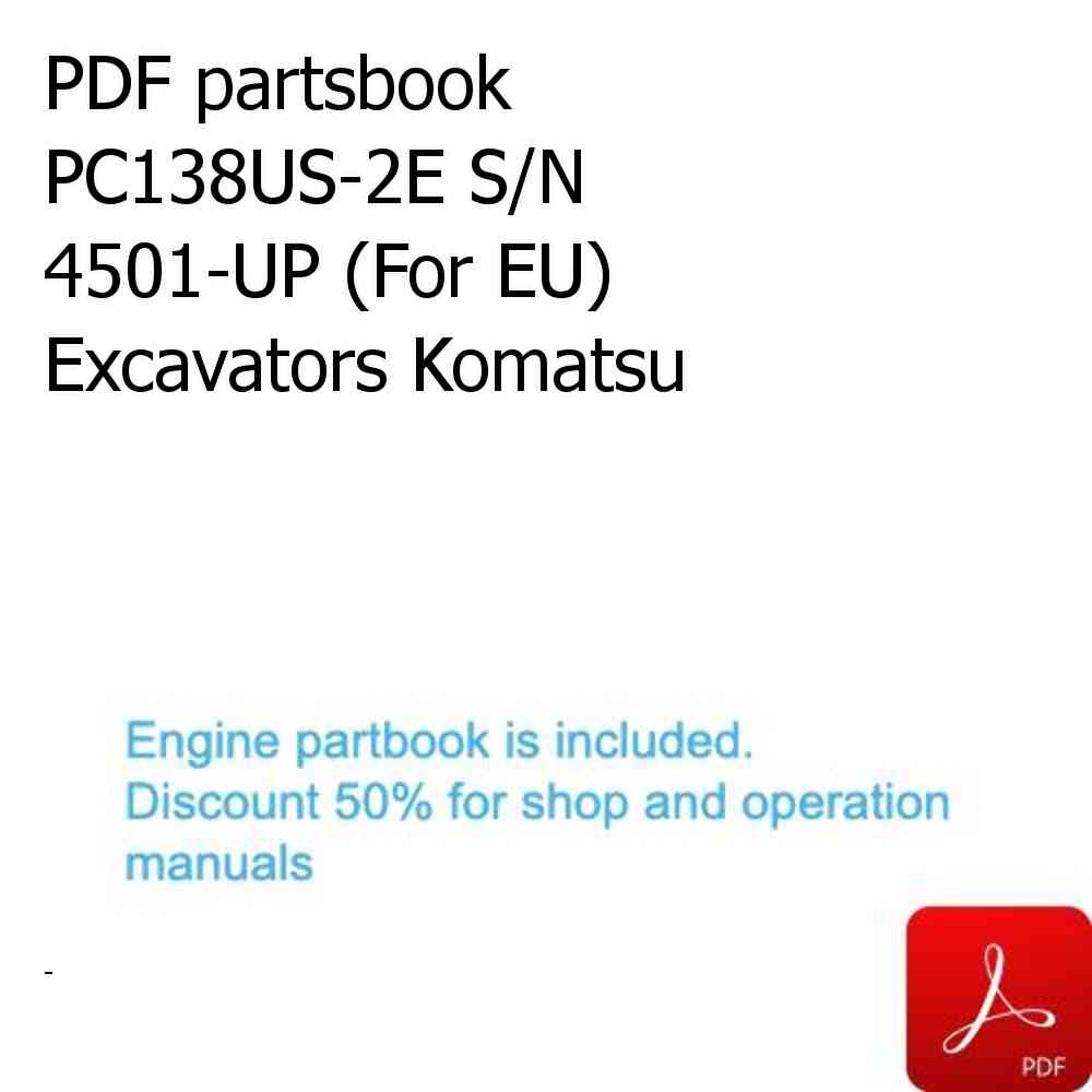 PDF partsbook PC138US-2E S/N 4501-UP (For EU) Excavators Komatsu