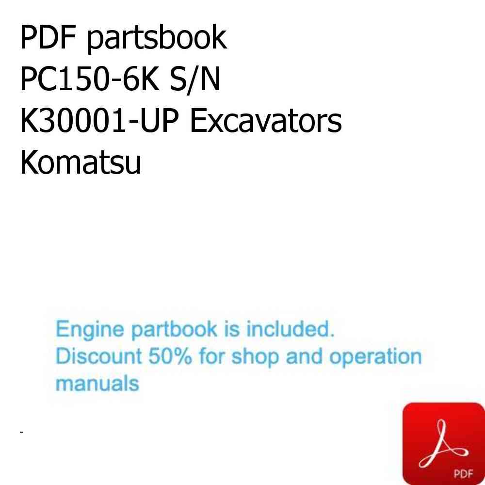 PDF partsbook PC150-6K S/N K30001-UP Excavators Komatsu