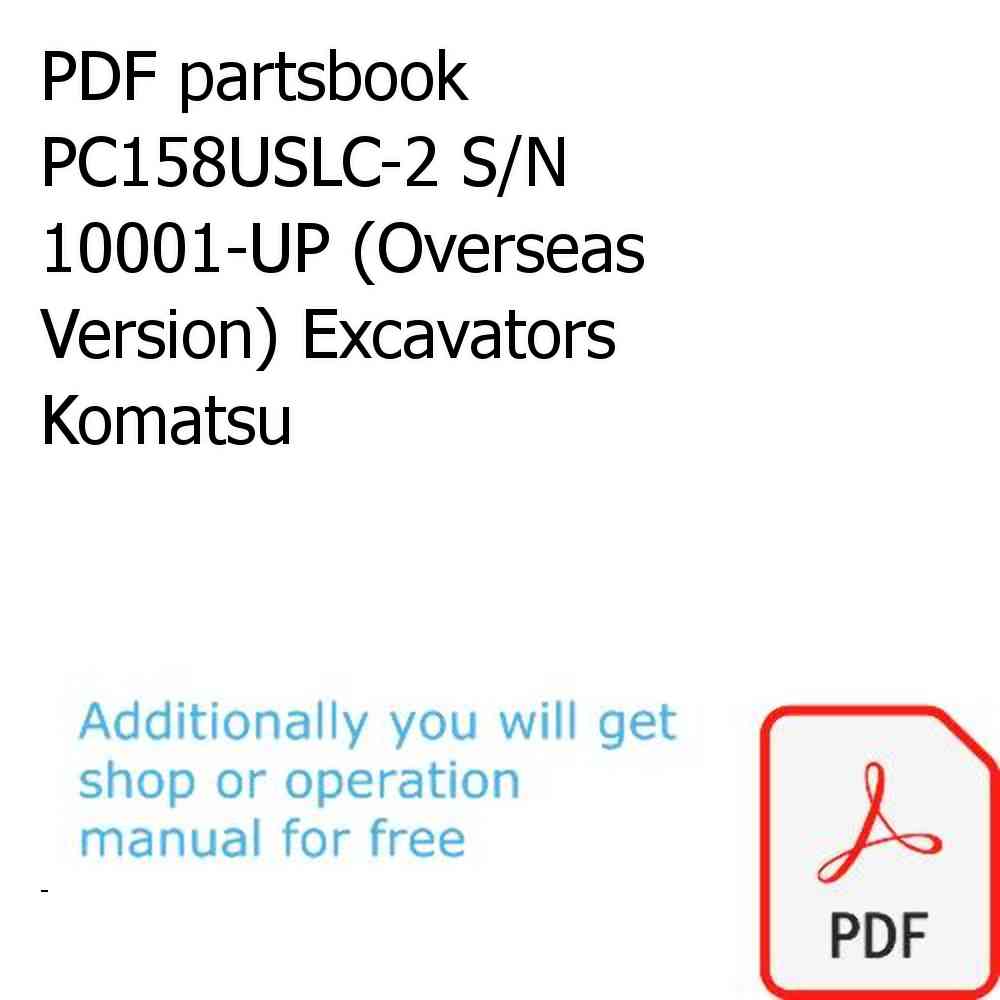 PDF partsbook PC158USLC-2 S/N 10001-UP (Overseas Version) Excavators Komatsu