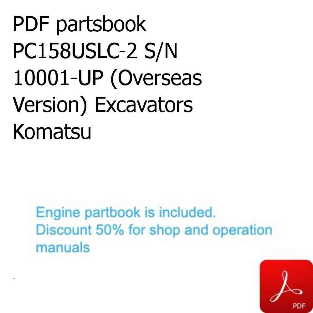 PDF partsbook PC158USLC-2 S/N 10001-UP (Overseas Version) Excavators Komatsu