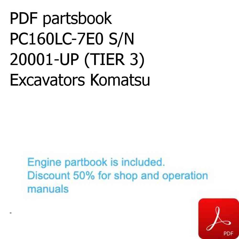 PDF partsbook PC160LC-7E0 S/N 20001-UP (TIER 3) Excavators Komatsu