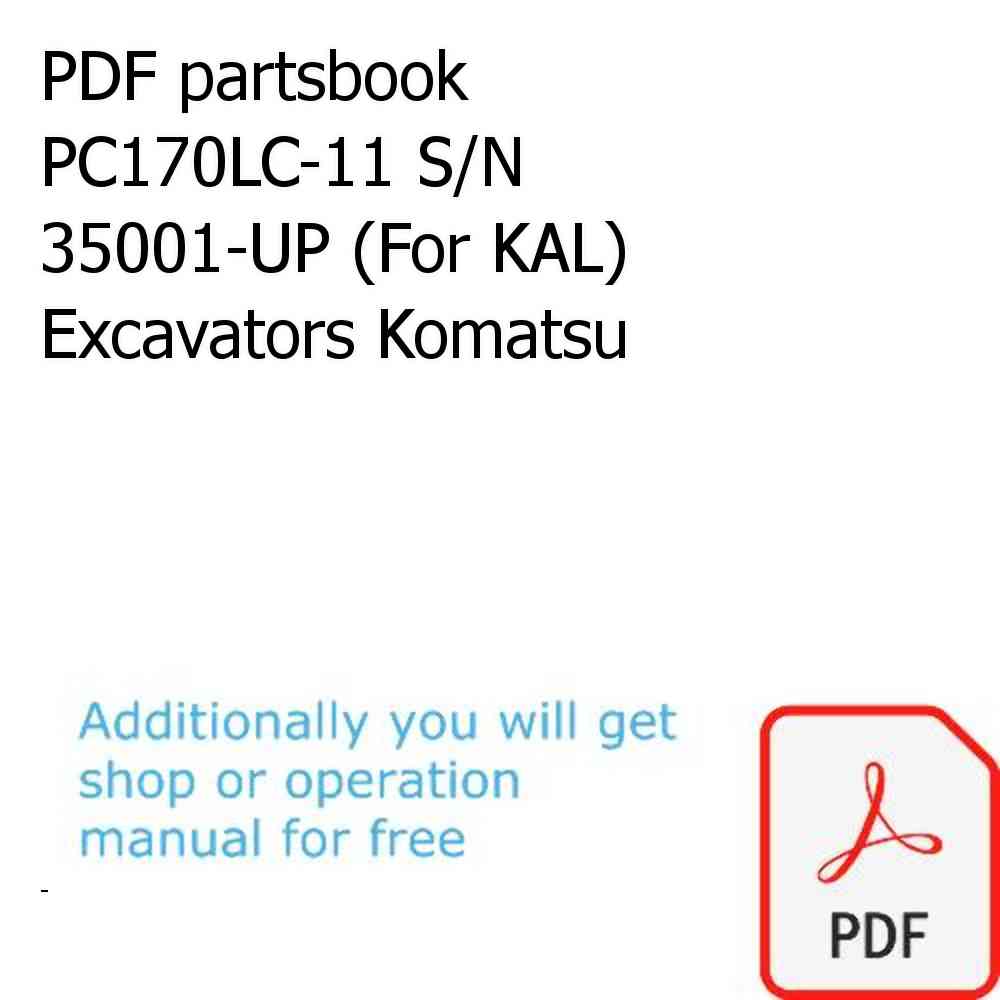 PDF partsbook PC170LC-11 S/N 35001-UP (For KAL) Excavators Komatsu