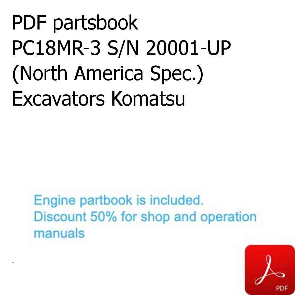 PDF partsbook PC18MR-3 S/N 20001-UP (North America Spec.) Excavators Komatsu