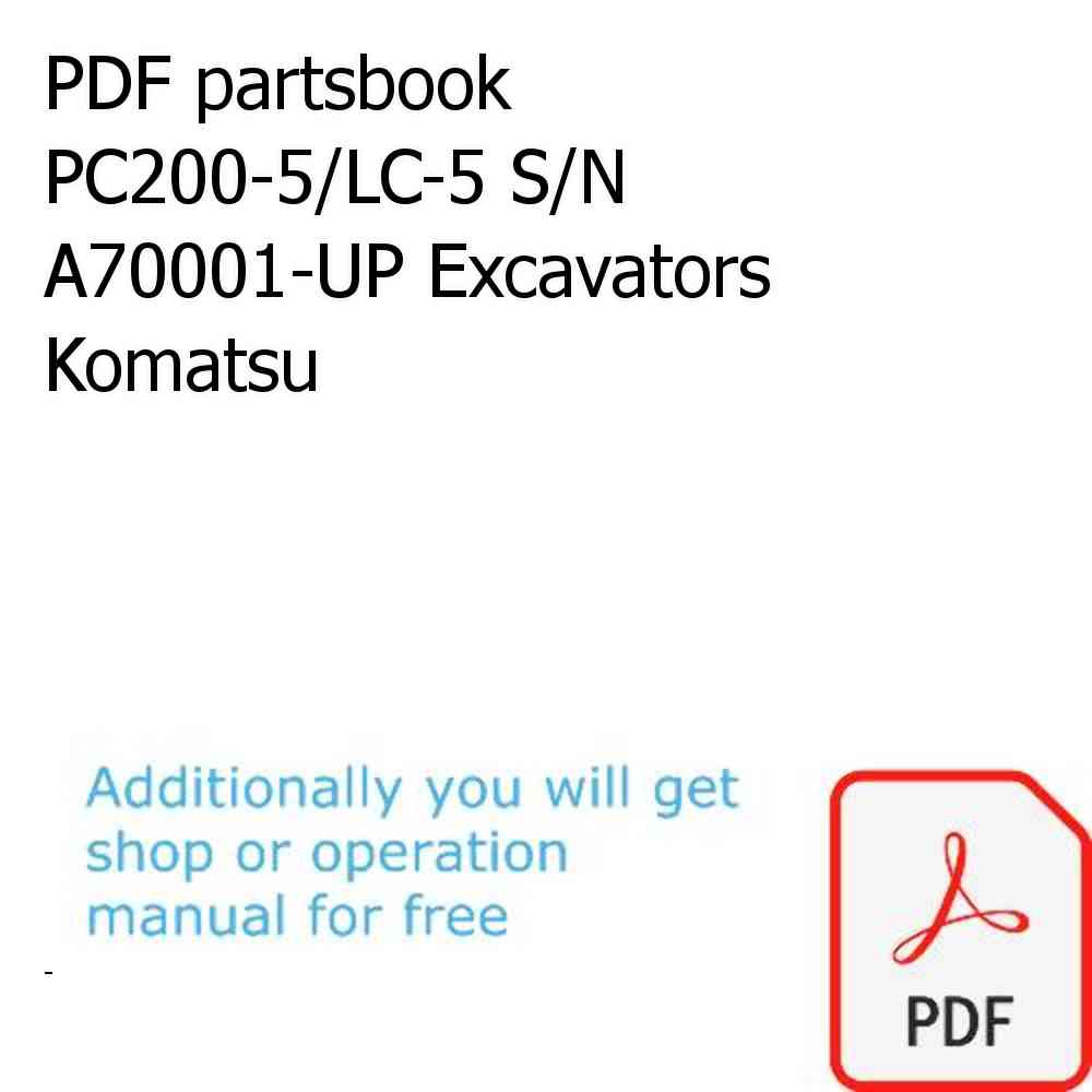 PDF partsbook PC200-5/LC-5 S/N A70001-UP Excavators Komatsu