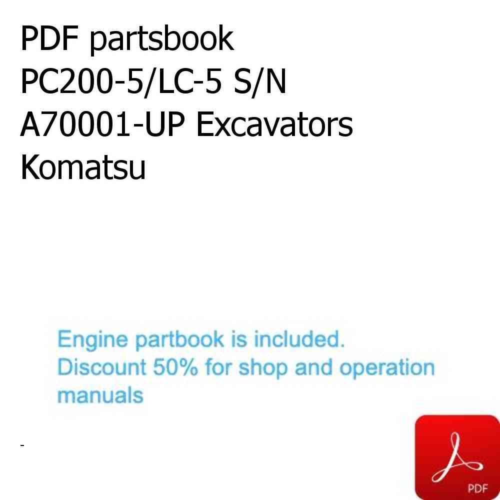 PDF partsbook PC200-5/LC-5 S/N A70001-UP Excavators Komatsu