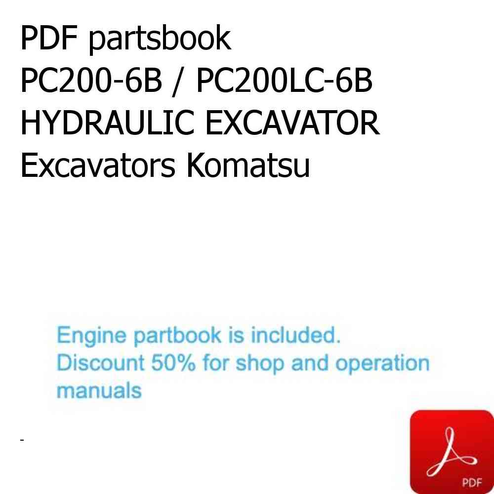 PDF partsbook PC200-6B / PC200LC-6B HYDRAULIC EXCAVATOR Excavators Komatsu