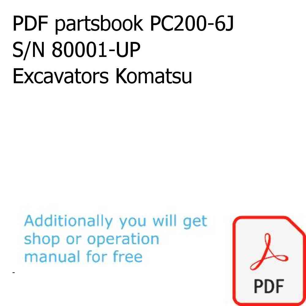 PDF partsbook PC200-6J S/N 80001-UP Excavators Komatsu