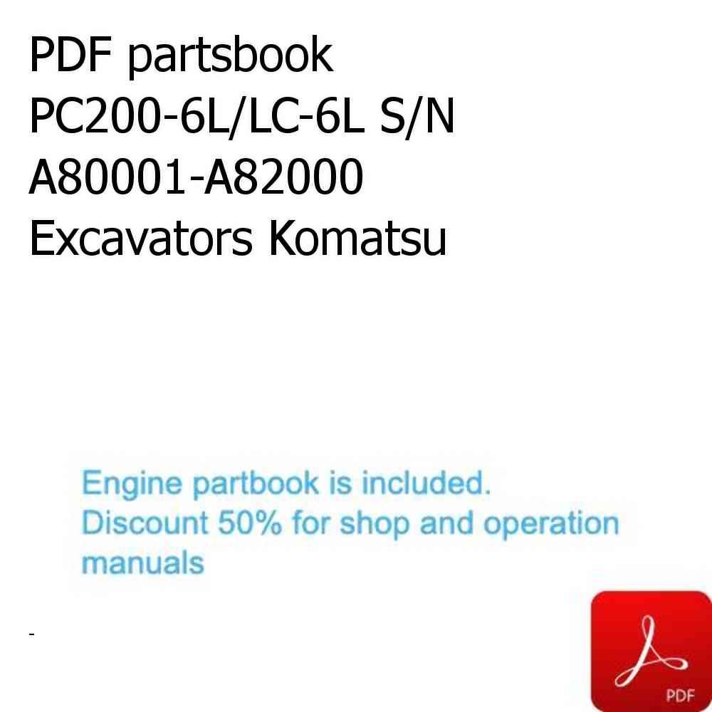 PDF partsbook PC200-6L/LC-6L S/N A80001-A82000 Excavators Komatsu