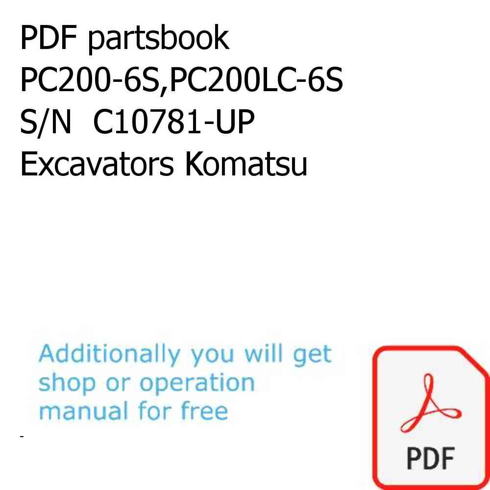 PDF partsbook PC200-6S,PC200LC-6S  S/N  C10781-UP Excavators Komatsu