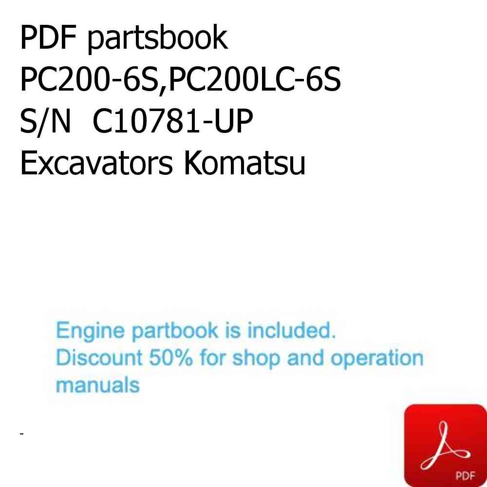 PDF partsbook PC200-6S,PC200LC-6S  S/N  C10781-UP Excavators Komatsu
