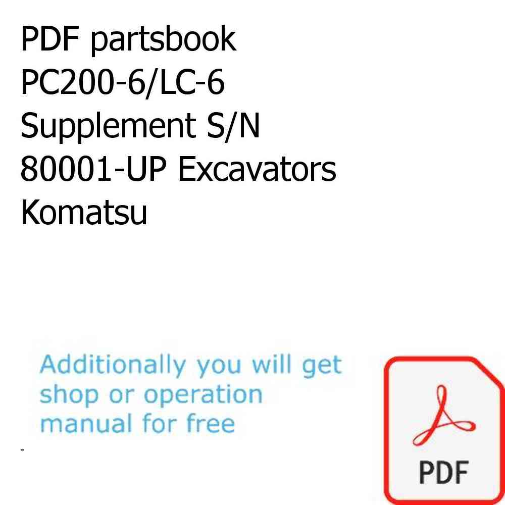 PDF partsbook PC200-6/LC-6 Supplement S/N 80001-UP Excavators Komatsu