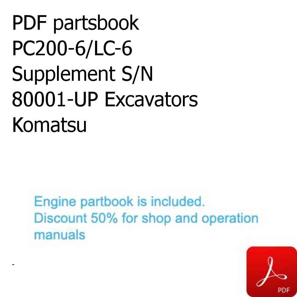 PDF partsbook PC200-6/LC-6 Supplement S/N 80001-UP Excavators Komatsu