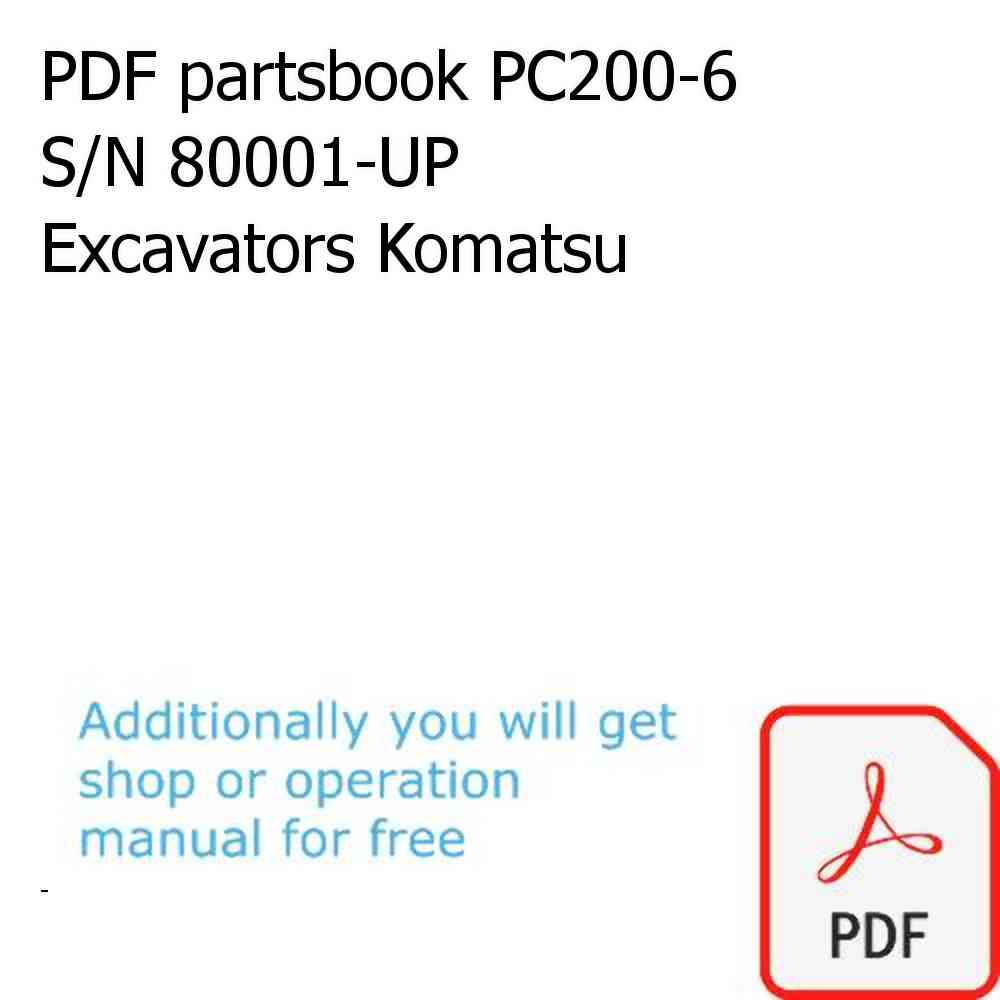 PDF partsbook PC200-6 S/N 80001-UP Excavators Komatsu