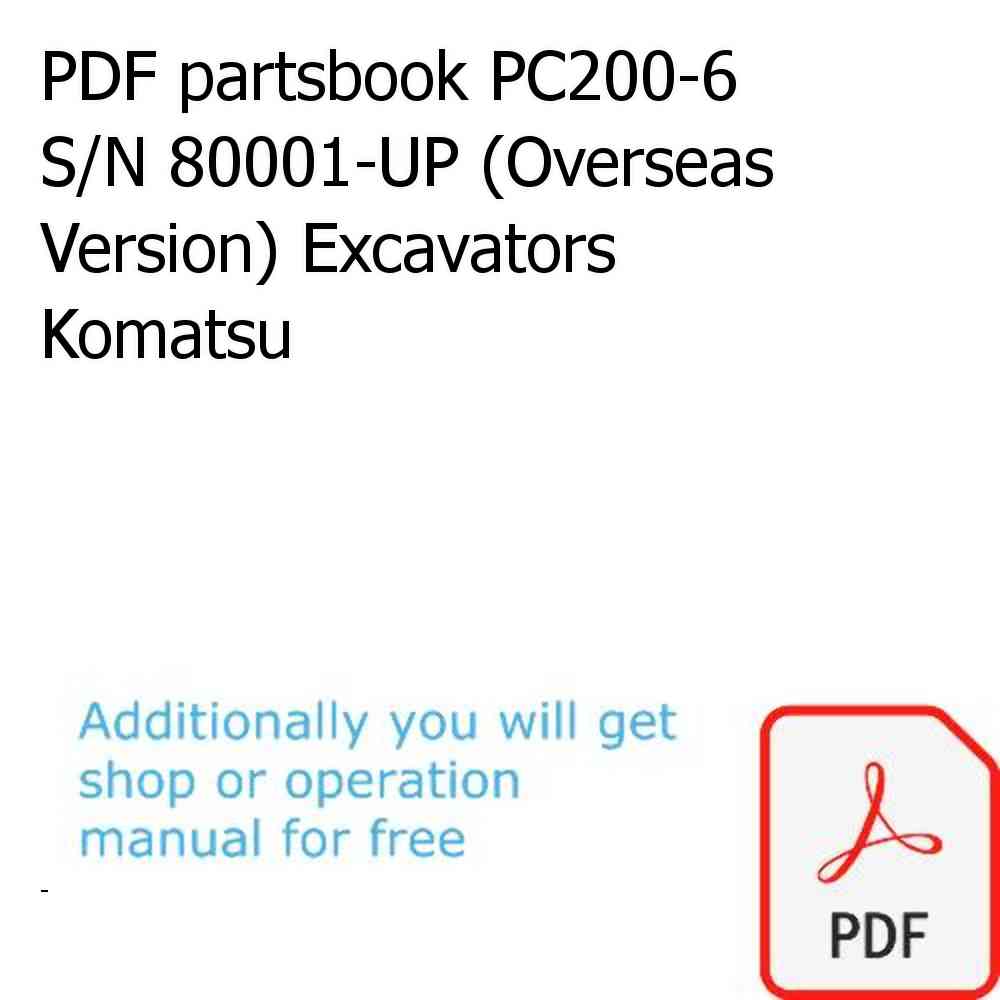PDF partsbook PC200-6 S/N 80001-UP (Overseas Version) Excavators Komatsu
